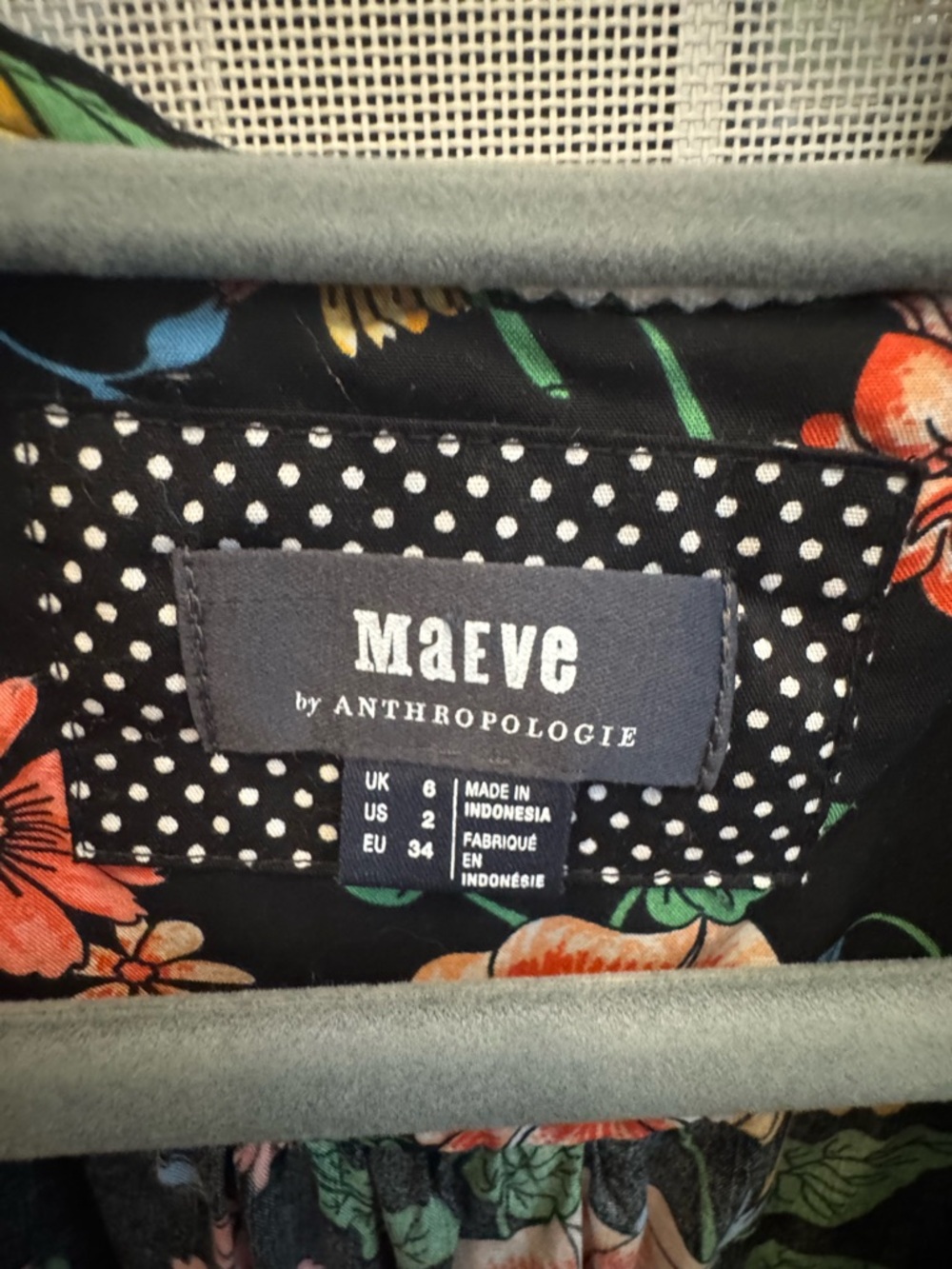 Maeve Anthropologie Bloedel Floral Dress Black Butterfly Ruffle V-neck Size 2 - Picture 4 of 5